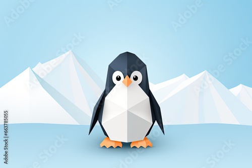 cute origami penguin paper art work