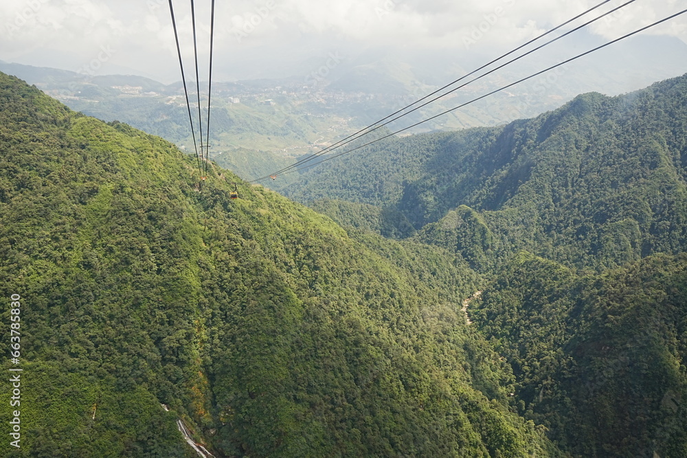 Fansipan Cable Car and Mountains in Sapa, Vietnam - ベトナム サパ ファンシーパン ケーブルカー Fansipan Cable Car and Mountains in Sapa, Vietnam - ベトナム サパ ファンシーパン ケーブルカー