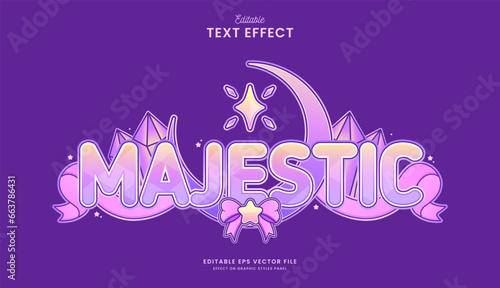 decorative editable majestic moon text effect vector design