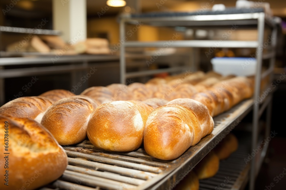 freshly baked bread in a culinary institutes kitchen freshly baked bread in a culinary institutes kitchen