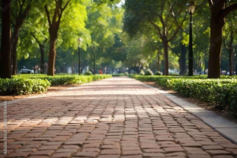 a brick path being laid in a park area a brick path being laid in a park area