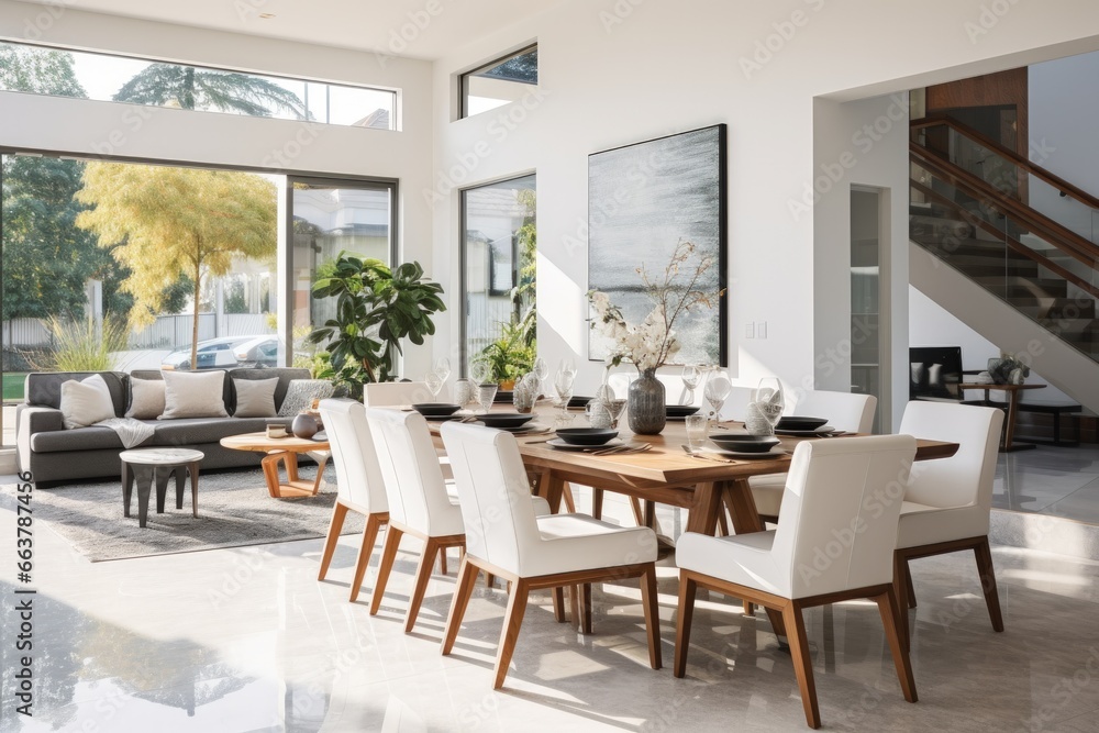 Fototapeta premium Home interior design of modern dining room