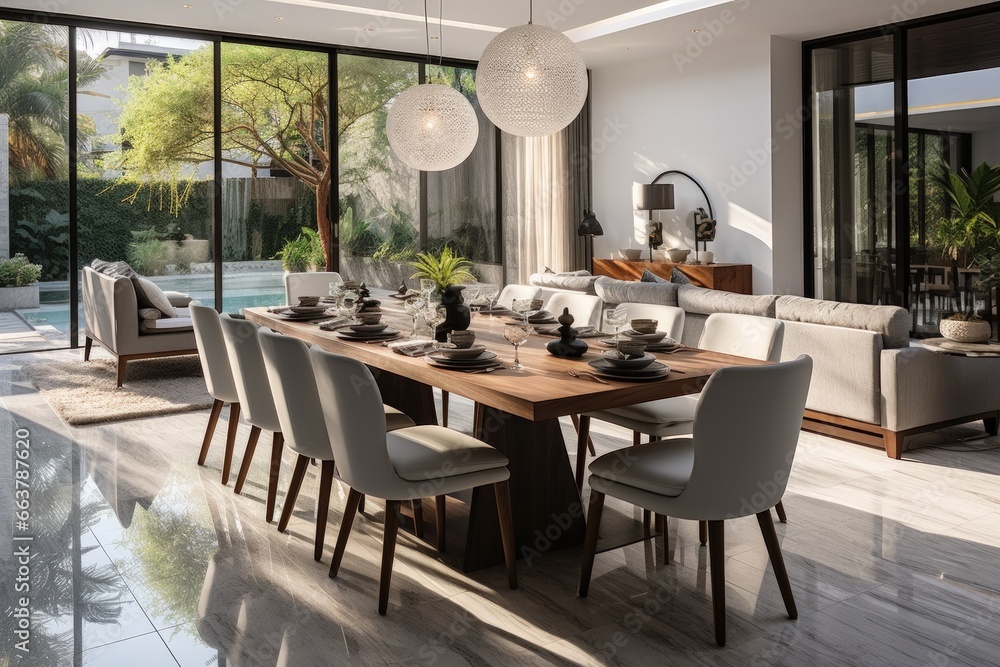 Home interior design of modern dining room Home interior design of modern dining room
