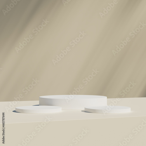 Wallpaper Mural Empty round podium, modern pedestal and platform, stand stage, cylinder, round empty stages and podium 3d template for product presentation Torontodigital.ca