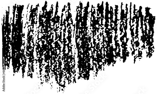 Grunge coal pencil sketch for overlay. Vector abstract scratched uneven black monochrome silhouette of the chalk stain isolated on transparent background