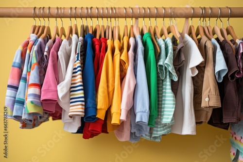 childrens clothing hanging on a rack