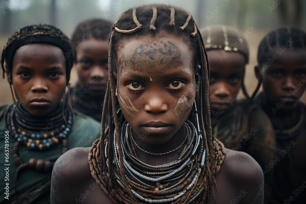 Colorful make-up of the Suri tribe Omo Valley Ethiopia Colorful make-up of the Suri tribe Omo Valley Ethiopia