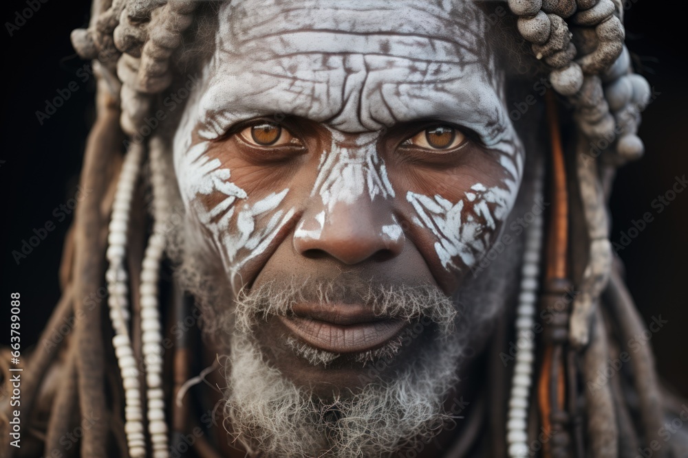 Colorful make-up of the Suri tribe Omo Valley Ethiopia