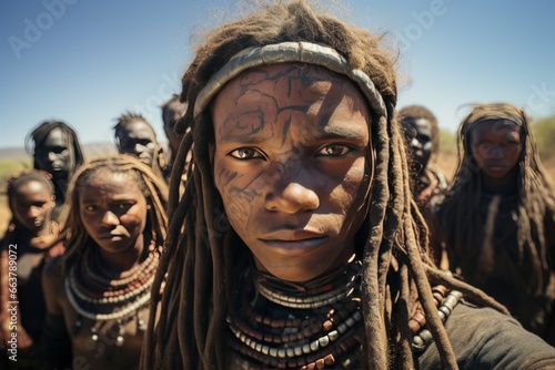 Colorful make-up of the Suri tribe Omo Valley Ethiopia