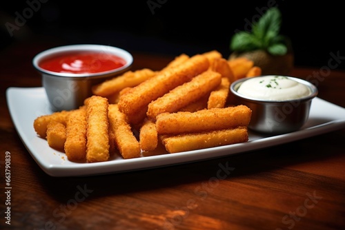 mozzarella sticks with a side of fries