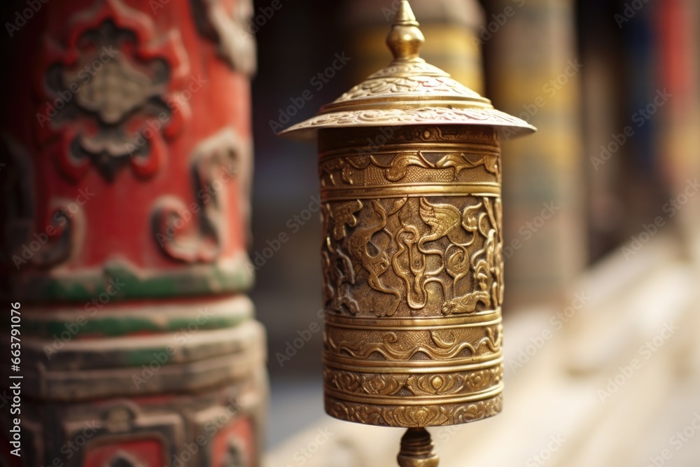 a prayer wheel rotating in the wind a prayer wheel rotating in the wind