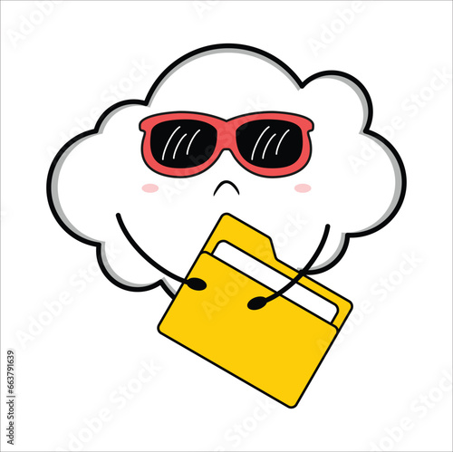 Cute kawaii cloud suitable for decorating, sticker, t-shirt, mug, etc. vector formats. Eps 10
