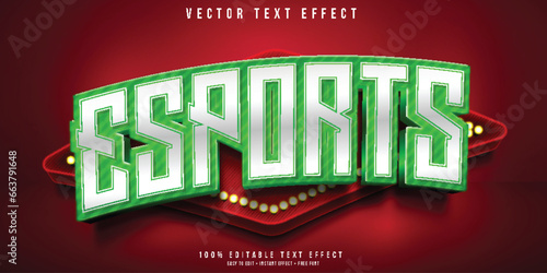 Esports 3d editable text effect in green color