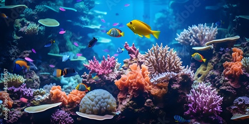 A Mesmerizing Journey Colorful Fish Swims Among Colorful Corals, Creating a Beautiful Underwater Paradise generative AI