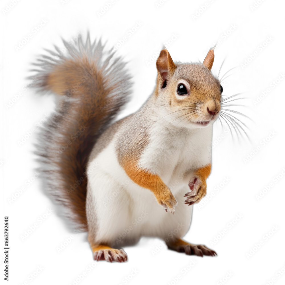 Snowy squirrel isolated on transparent background Snowy squirrel isolated on transparent background
