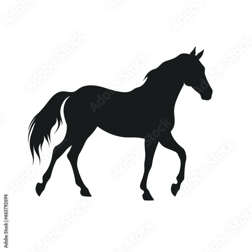 Horse black icon on white background. Horse silhouette