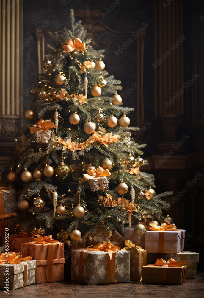 christmas tree with gifts 