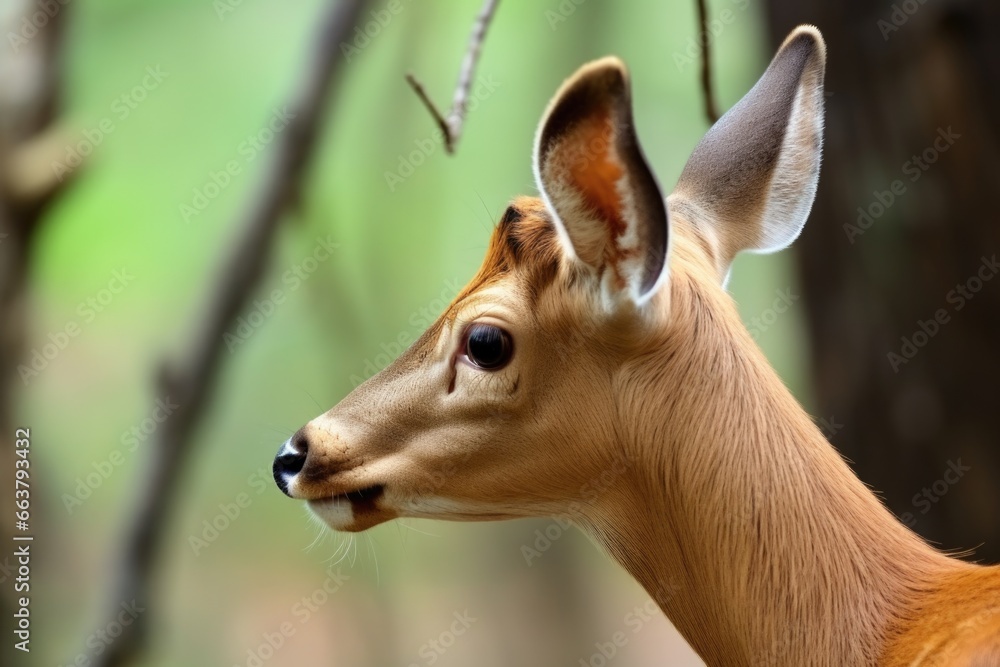 close-up of a deers ear, showing alertness close-up of a deers ear, showing alertness