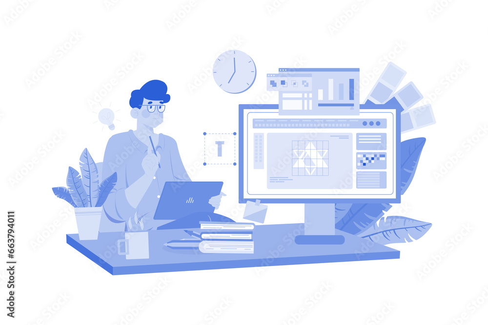 Logo Designer conceptualizing brand logos Logo Designer conceptualizing brand logos