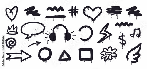 Vector collection of graffiti-style symbols. Hand-drawn doodles.