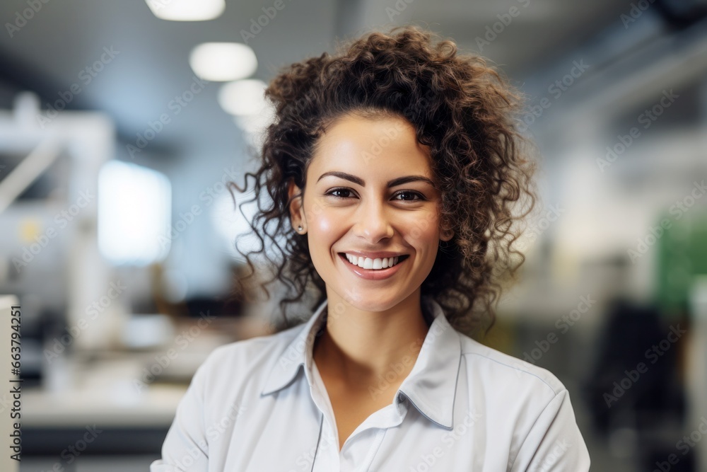 portrait of young female IT developer smiling at camera portrait of young female IT developer smiling at camera