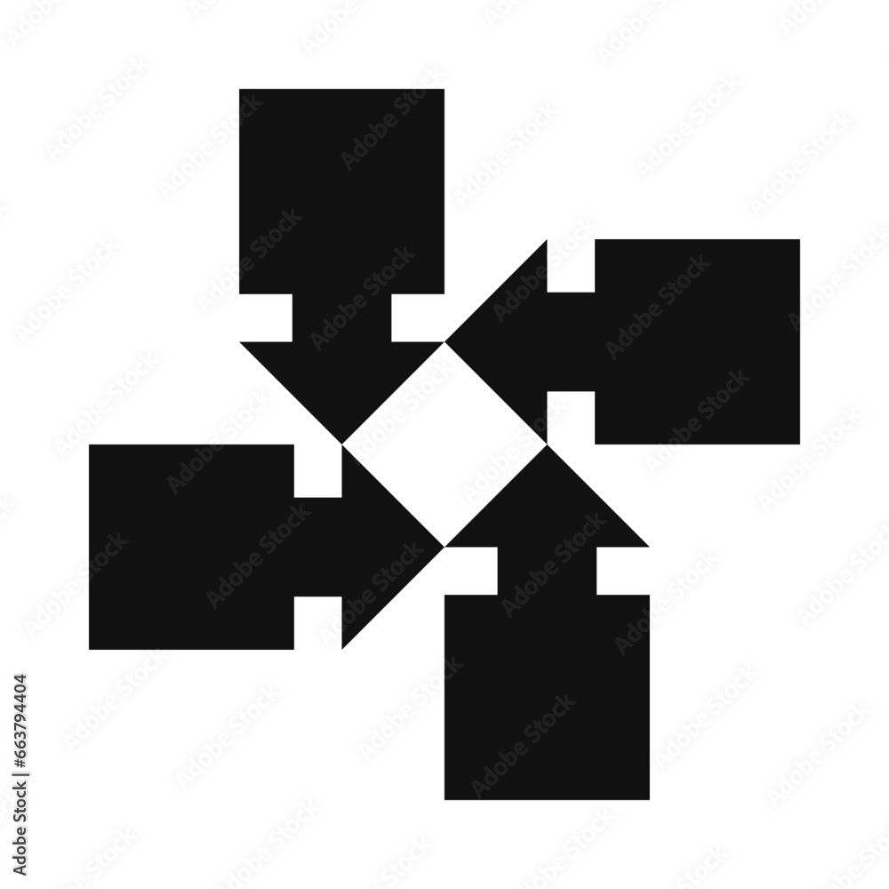 Four Square Arrows Negative Space Icon Four Square Arrows Negative Space Icon