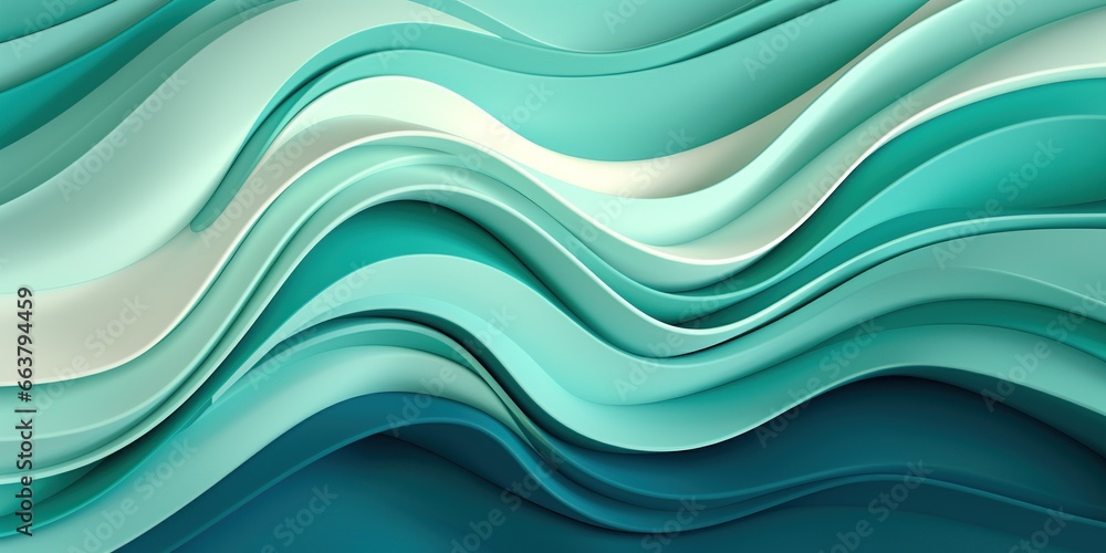 A hypnotic interweaving of mint green and seafoam blue abstract shape A hypnotic interweaving of mint green and seafoam blue abstract shape