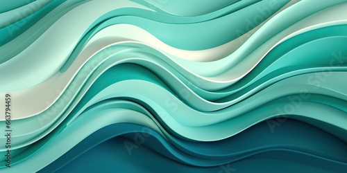 A hypnotic interweaving of mint green and seafoam blue abstract shape