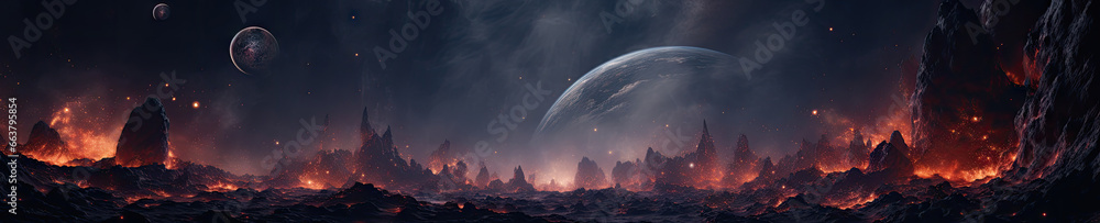 Ominous and beautiful, a planet undergoes cataclysmic transformation.