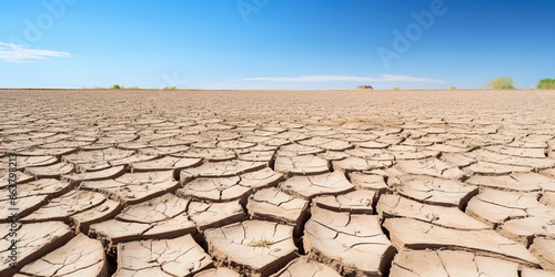 Cracked ground surface due to drought.