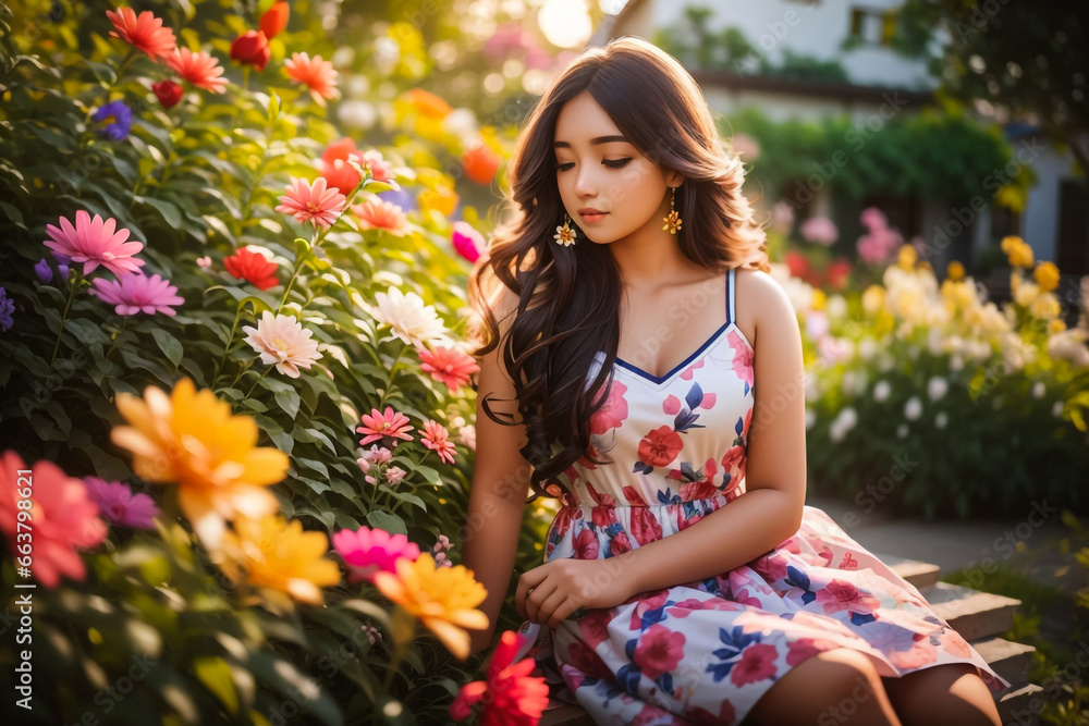 woman in the garden woman in the garden