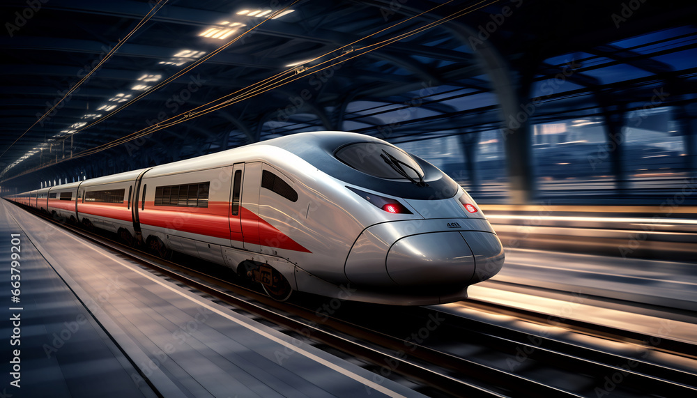 high speed trains racing along the tracks high speed trains racing along the tracks