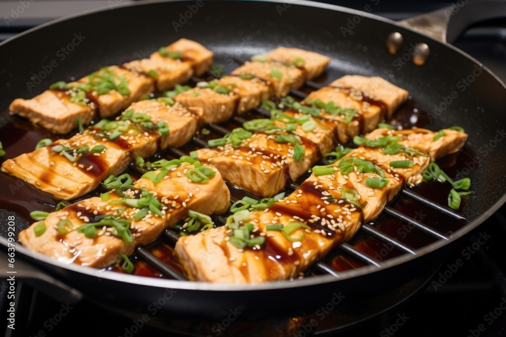 tofu steaks soaked in teriyaki sauce, ready for cooking tofu steaks soaked in teriyaki sauce, ready for cooking