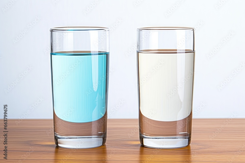 two glasses of water, one full and the other half two glasses of water, one full and the other half