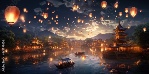 Lantern festival in the sky.