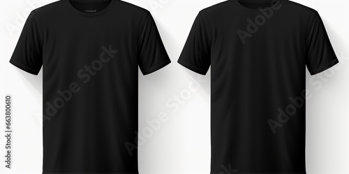 Plain black t - shirt mockup design. front and rear view. isolated on transparent background photo