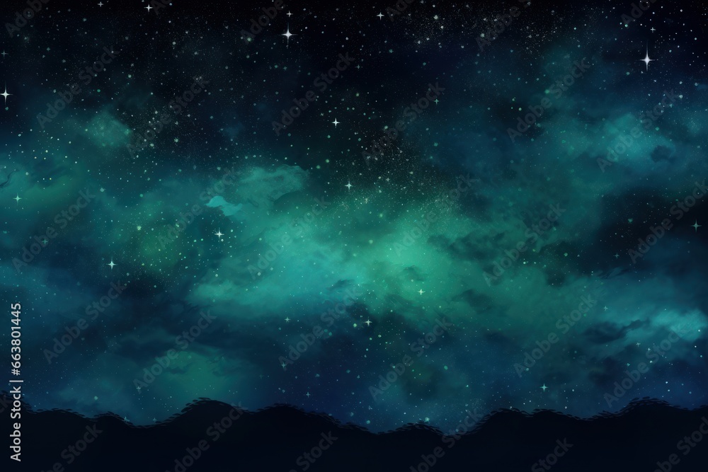 Blue Green Night Sky Blue Green Night Sky