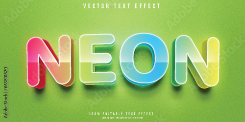 Colorful 3d editable text effect template