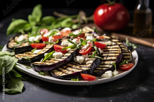 grilled aubergine for a salad