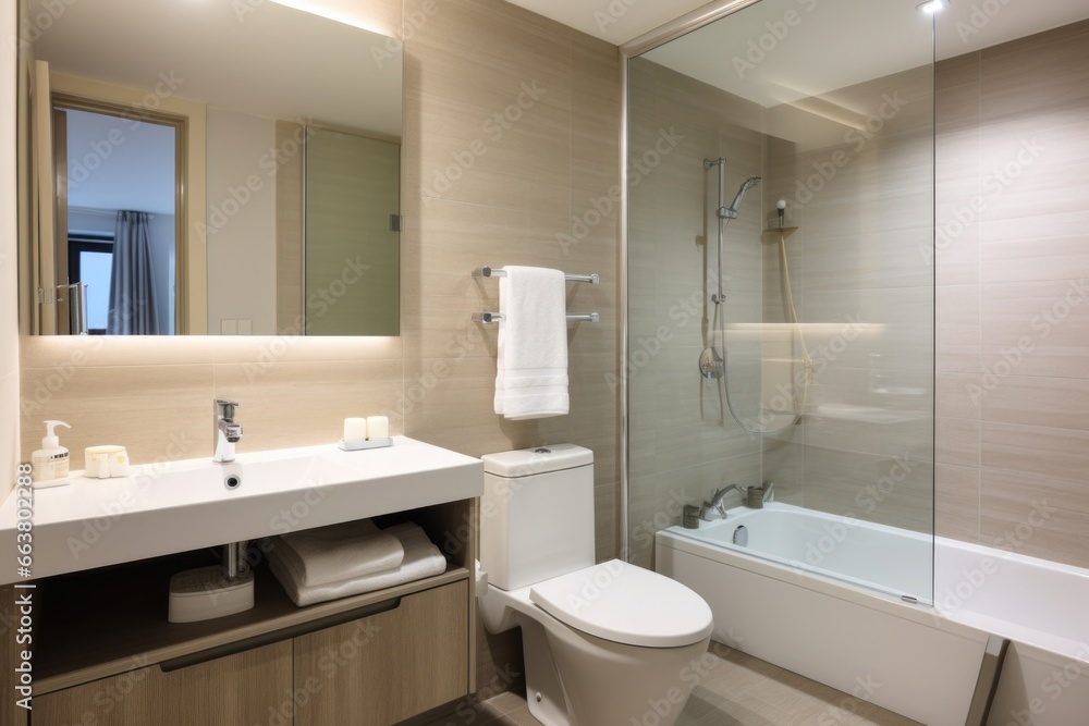 fully equipped modern bathroom in a serviced apartment fully equipped modern bathroom in a serviced apartment