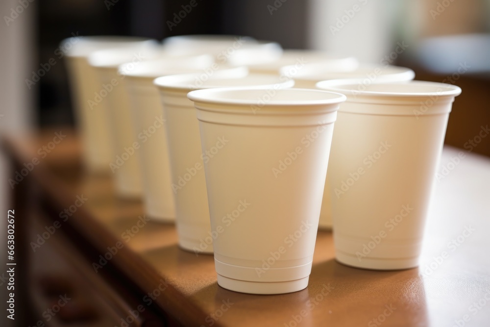 a turned down cup in a row of upright cups a turned down cup in a row of upright cups