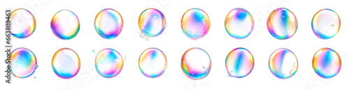 soap bubbles on transparent background