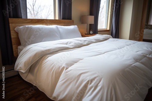 Wallpaper Mural a double bed made up with a neat comforter Torontodigital.ca