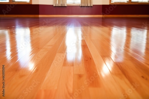 bowling alley lane with shiny wooden floor
