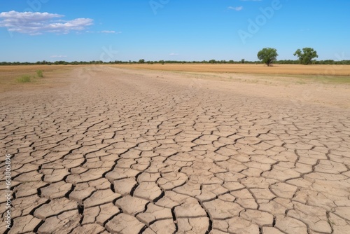 dry cracked ground due to severe drought