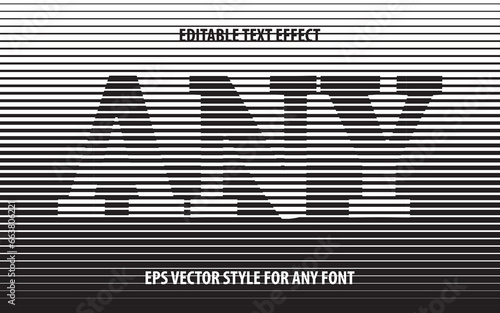 Editable halftone text effect for design in modern visual style on striped background template.
