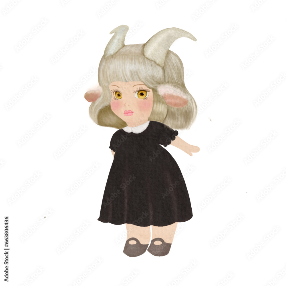 Fototapeta premium Half-human, half-sheep girl