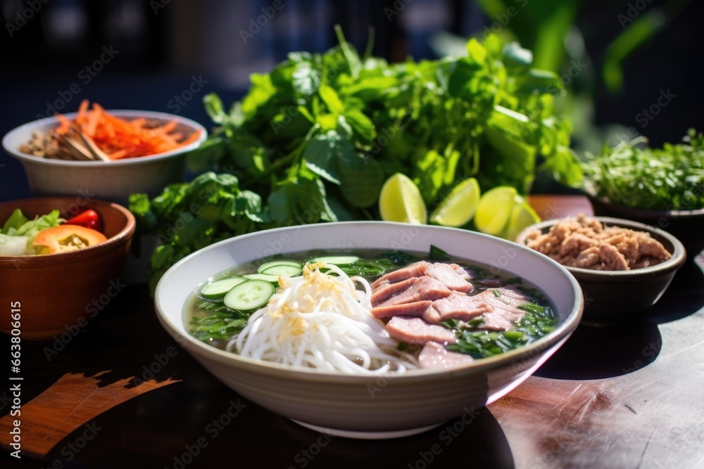pho served in a street food setting pho served in a street food setting
