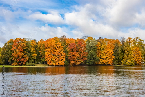 Parks of St. Petersburg. The first days of autumn.