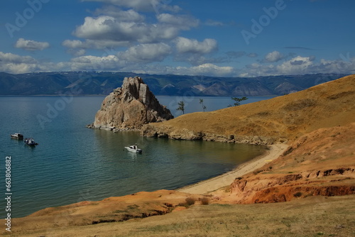 Cape Burkhan on Olkhon Island  Lake Baikal.